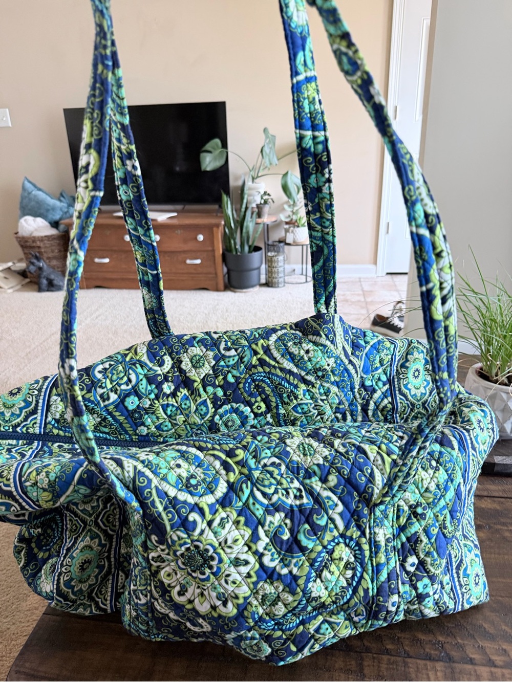 Vera Bradley Rhythm & Blues - Blue & Green Large Duffel- like new